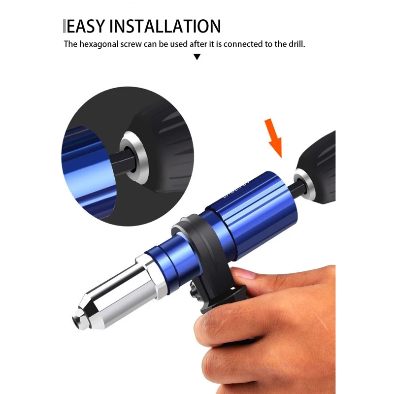 

Upgraded Electric Riveting Twist Drill Adapter Cordless Insert Nut Pull Tool Nail Auto Adaptor Kit 2.4-4.8m