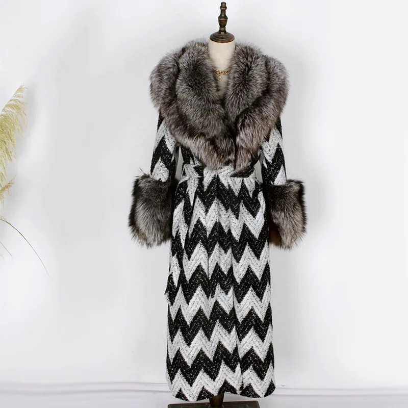 2021 Winter New Fur Coat Fox Festival Furry Placket, Rex Rabbit Liner, Overcoming Female Long Style