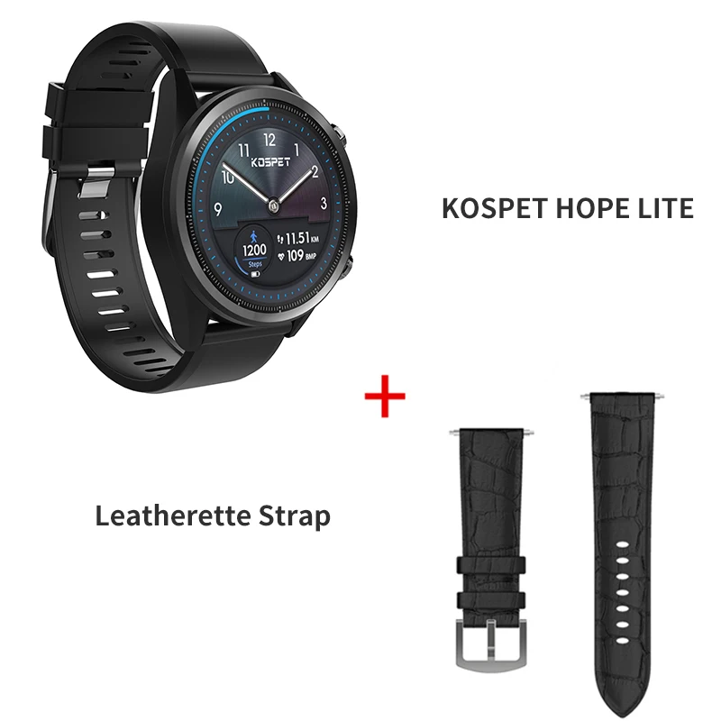 Leatherette Strap KOSPET надеемся Lite 1 Гб оперативной памяти, 16 Гб встроенной памяти, Android7.1.1 Dual Core 4G 1,3" AMOLED умные часы мужские WI-FI 8.0MP IP67 Водонепроницаемый MTK6739 Смарт-часы-телефон - Цвет: Leatherette Strap