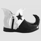 Обувь клоуна для взрослых; Черные и белые смешные ботинки на Хэллоуин; Обувь для костюмированной вечеринки; Маскарадные вечерние аксессуары для костюмированной вечеринки в стиле аниме