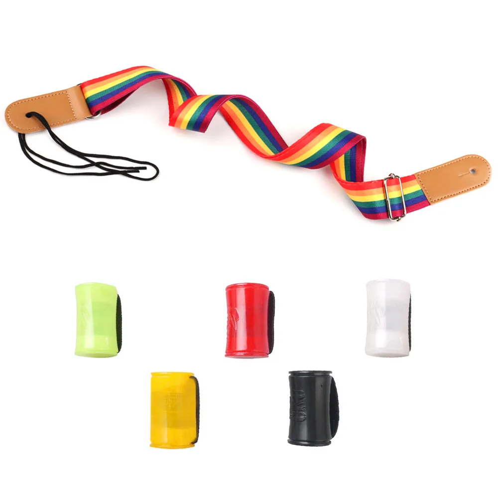 

Adjustable Multicolor Ukulele Strap Soft Nylon Belt With 1pc Finger Rhythm Sand Shaker for Ukulele Guitar Accessries