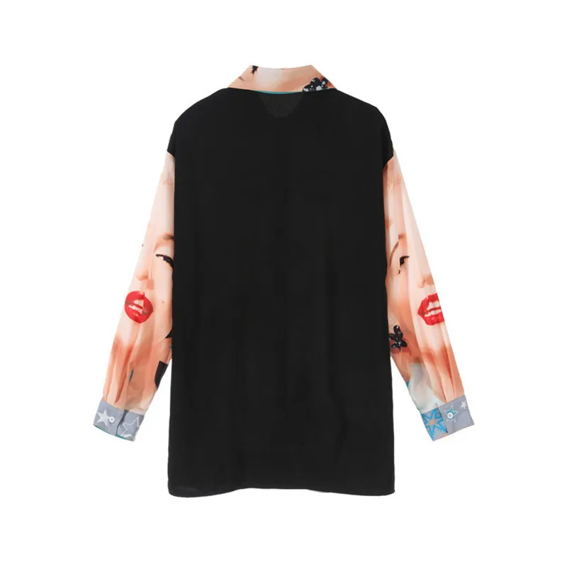 Женская Длинная блузка с принтом суперзвезды подиумная дизайнерская длинным