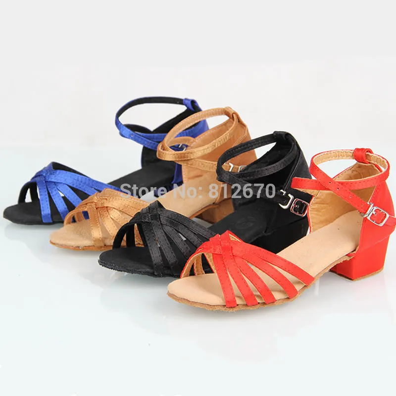 Новая детская обувь для бальных танцев латинских танго на низком каблуке с