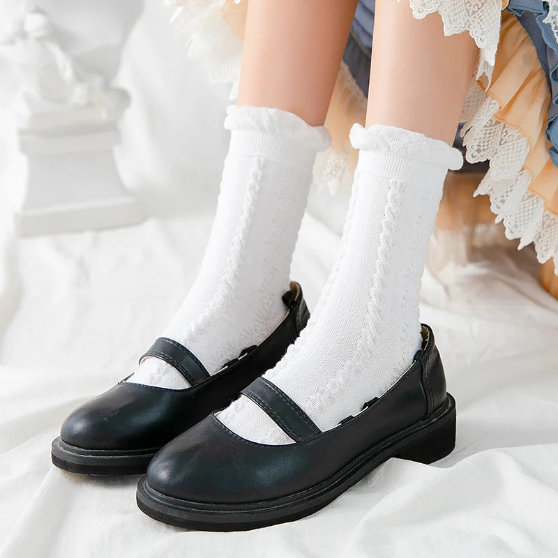 Забавные милые японские школьные хлопковые Свободные Носки с рисунком вишни для