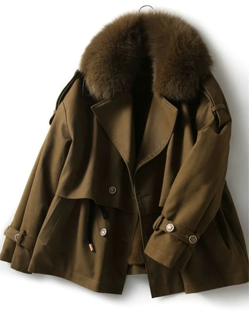 Новинка зимнее пальто женская теплая парка 2020 короткая куртка с большим меховым