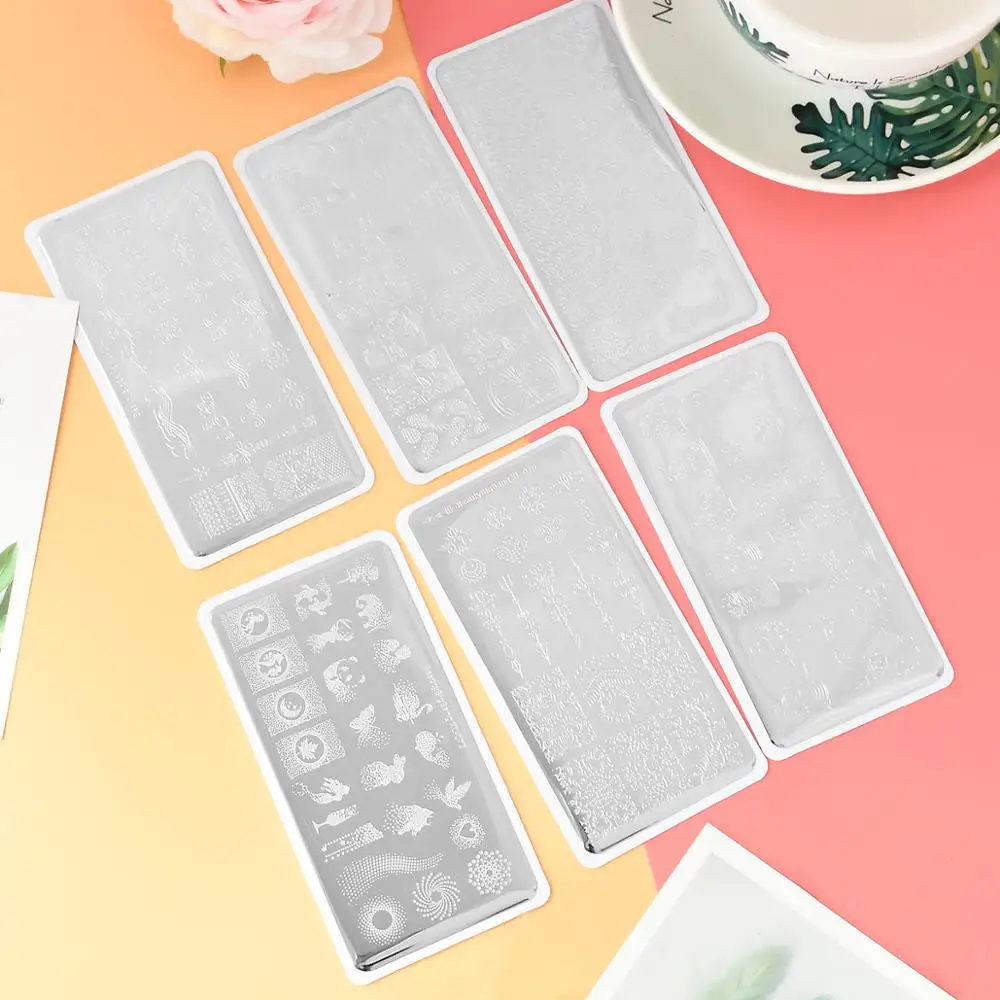 6Pcs Vine Animals Design Rectangle Nail Art Stamping Plates Set BBBXL-071/072/073/074/075/076 | Красота и здоровье