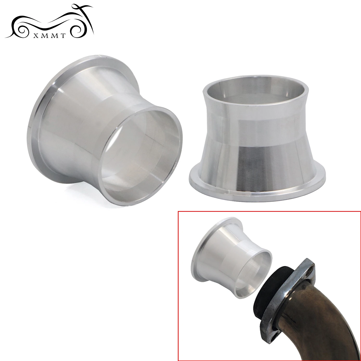 1 пара хром Мотоцикл выхлопной Порты и разъёмы крутящий момент конус