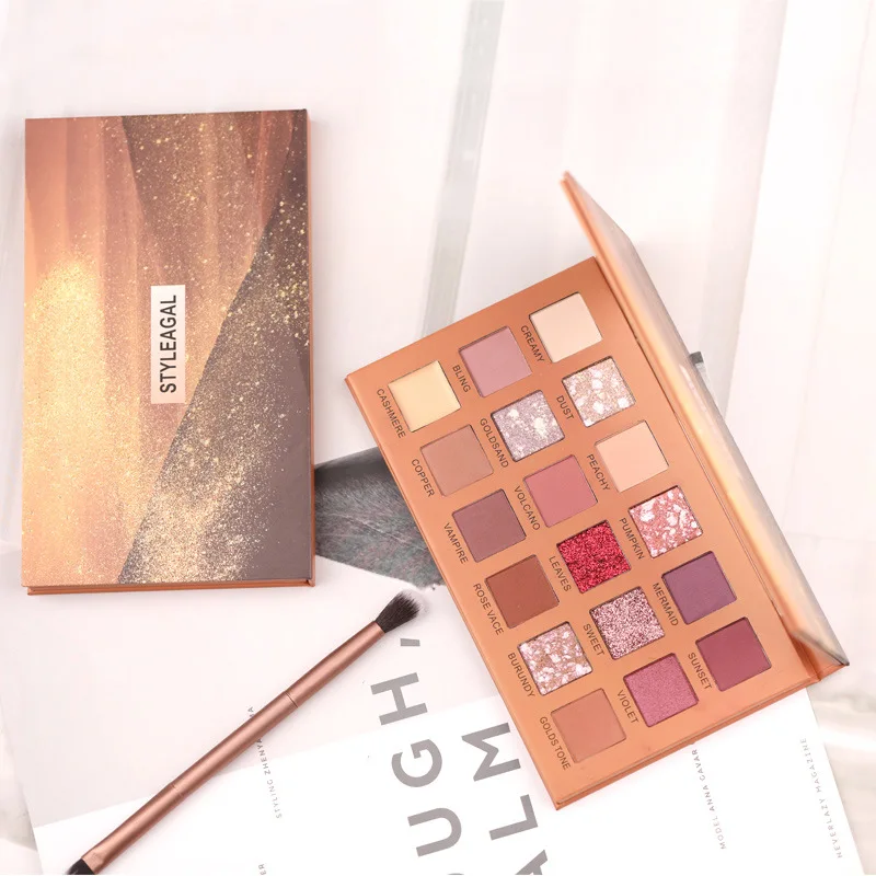 18 цветов прессованные матовые блестящие тени для век Палитра водостойкие