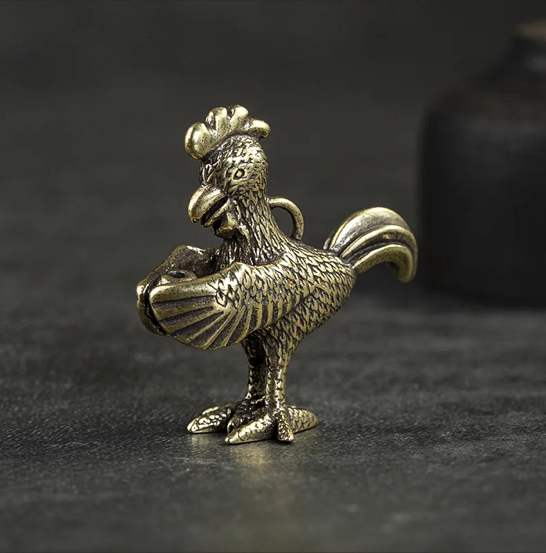 

Новый Винтажный Твердый латунный куриный орнамент, античный Настольный кулон, брелок, аксессуары m105