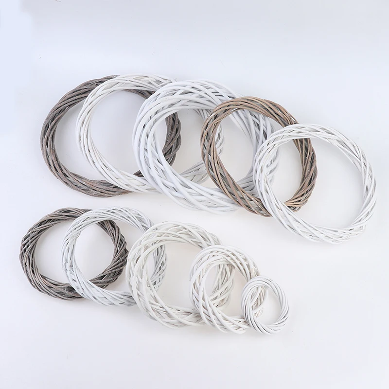 

Wicker Wreath Decor Rattan Floral Hoop Natural Ornaments Craft Accessories