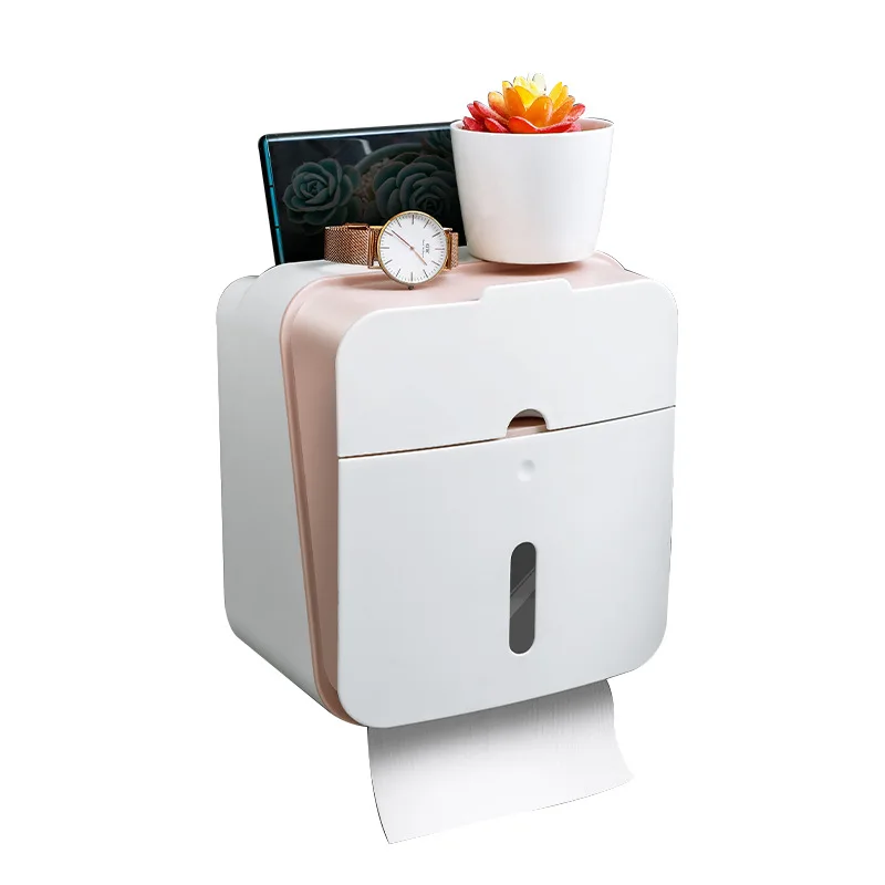 

Bathroom Accessories Toilet Paper Roll Holder Paper Towel Holder Organizer Tray Wall Mounted Wc Tissue Fixture Stand Box Shelf