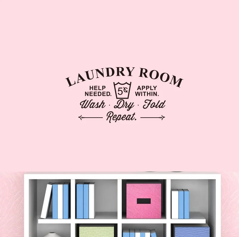 Правила прачечной стирка сухой складной виниловый стикер стены Декор Наклейка