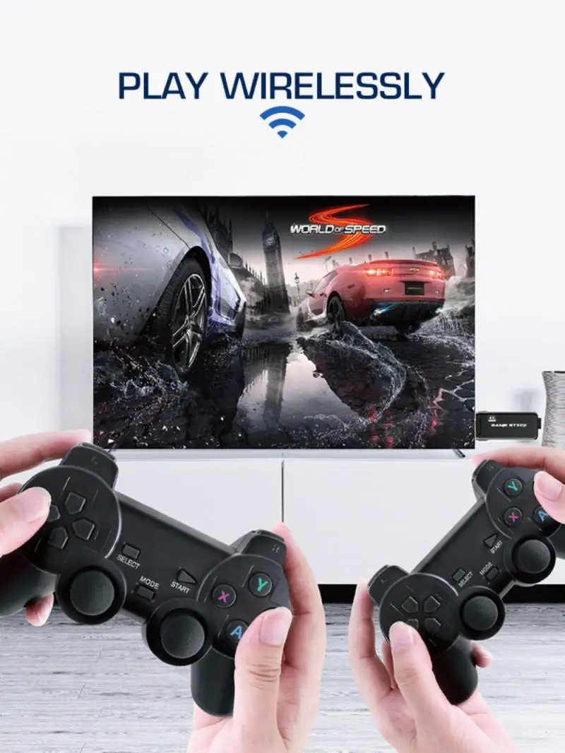 

TV Video Game Console 2.4G Double Wireless Controller Built-in 10000/3000 Game Support for PS1 / GBA Game Console