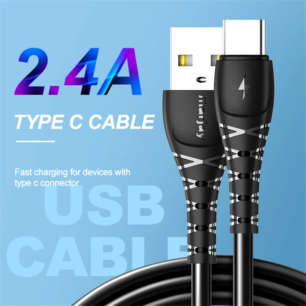 Marjay usb type C кабель для Xiaomi Redmi huawei Быстрая зарядка Шнур мобильного телефона