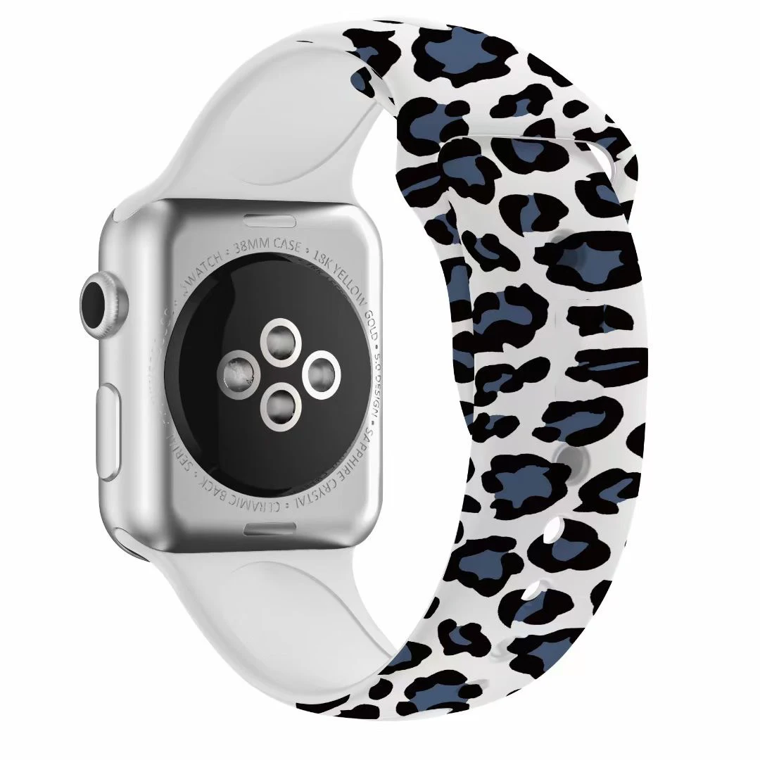 Ремешок силиконовый спортивный с леопардовым принтом для Apple Watch браслет Iwatch Series 5