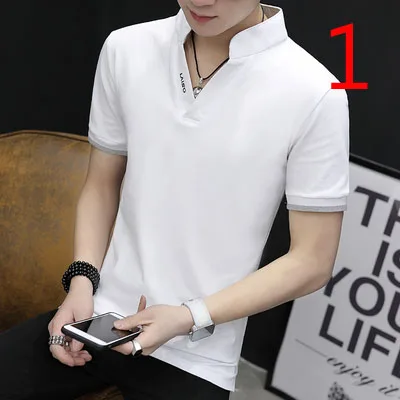 

Summer thin section cotton t-shirt Korean version of the trend of self-cultivation casual round neck wild men's clothes