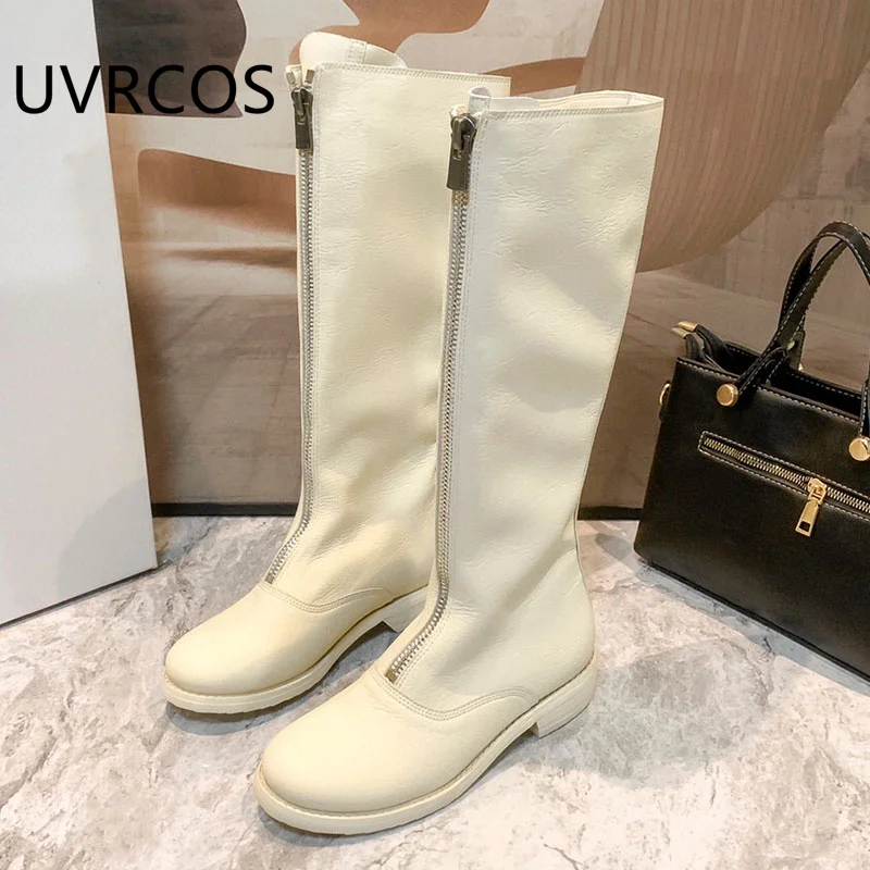 

Женские зимние ботинки из натуральной кожи на толстой подошве, Высота 35 см