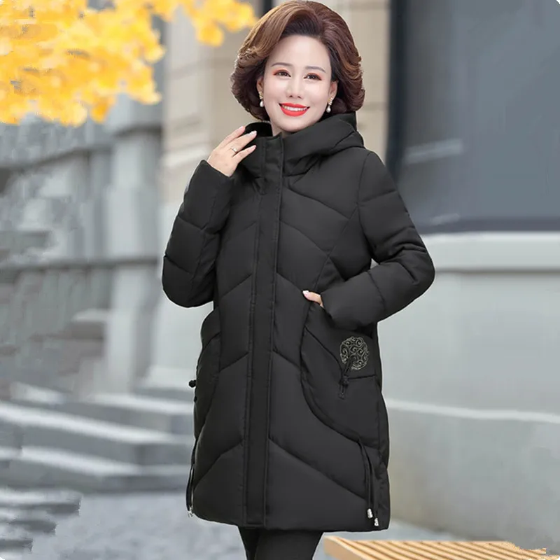 Зимнее пальто UHYTGF женский пуховик с капюшоном и защитой от холода теплое