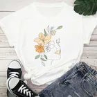 Женская Эстетическая футболка, футболки, летняя Базовая футболка, топ, топы с графическим рисунком, женские футболки, милые женские футболки