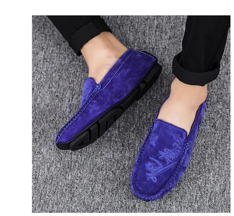 Мужская обувь; Замшевые мужские лоферы; Повседневная обувь; Chaussures; слипоны на плоской подошве; ботинки на низкой платформе; zapatos hombre; синие лоферы