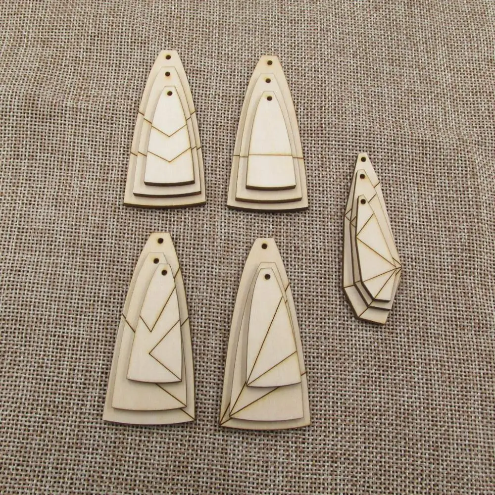 Необработанная Геометрическая деревянная вырезная фанера в форме слезы с