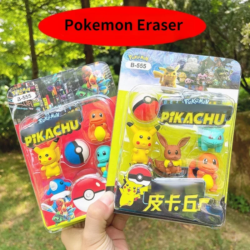 

Покемон Пикачу Сквиртл чармандер ластик аниме экшн Куклы Дети Обучение канцелярские принадлежности подарок для детей Рождественский пода...