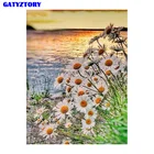 Gatyztory закат, алмазная живопись, полная квадратная Алмазная вышивка, распродажа, ромашка стразы, картины, бриллиантовая вышивка