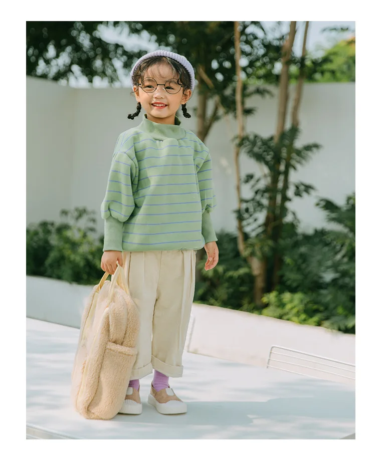 Autumn kids children solid color corduroy casual pants boys girls Grinding thicken trousers 1-6Y