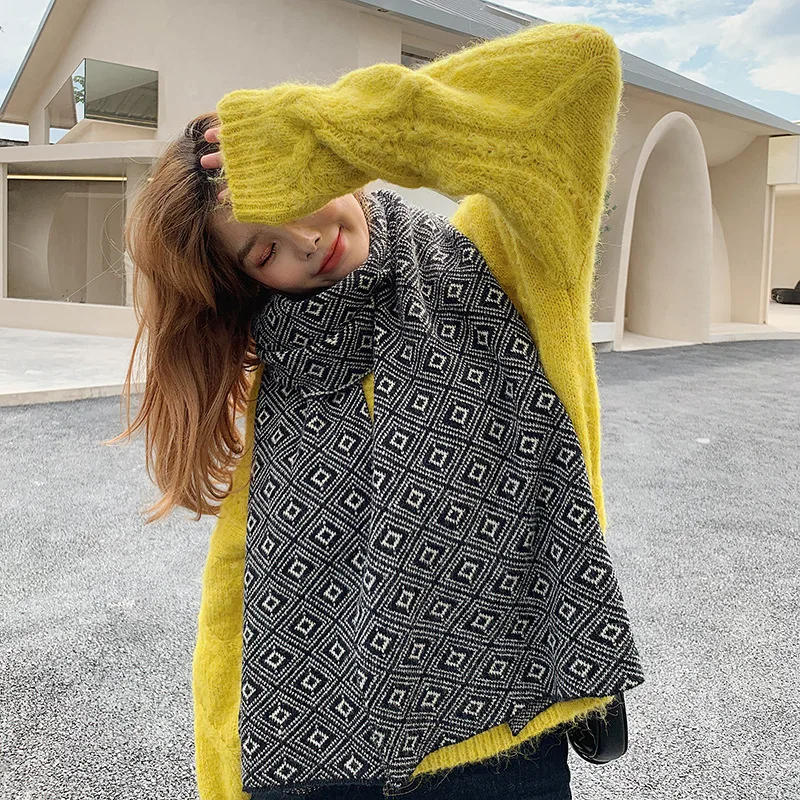 

Зимний толстый винтажный кашемировый шарф, женские шали и палантины, популярное хиджабное одеяло, женский шейный платок из пашмины