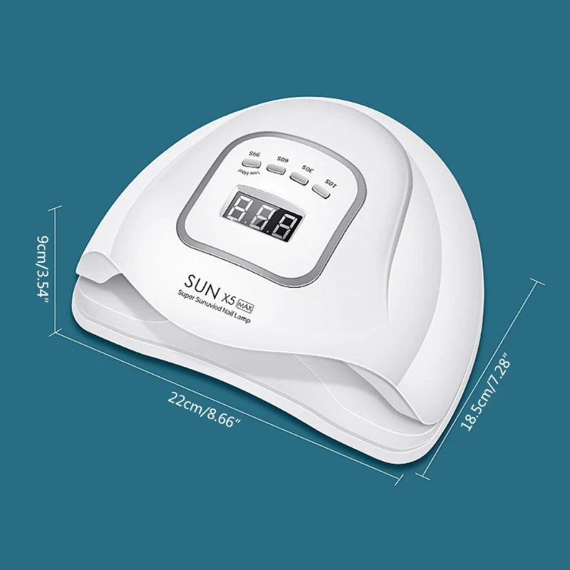 

Y1UF Nail Lamp Set Phototherapy Machine Quick-Dry Nail Art Tool with 4 Timer Settings Double Light Source for Nail Gel Curing