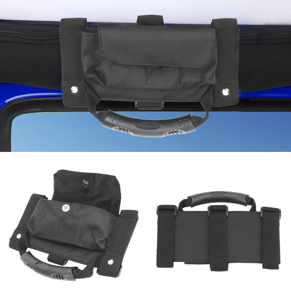 

Armrest Pouch Bag for Jeep Wrangler CJ TJ JK JL with Sunglasses Holder Storage Bag Car-Styling Car Roll Bar Grab Handle 1PCS