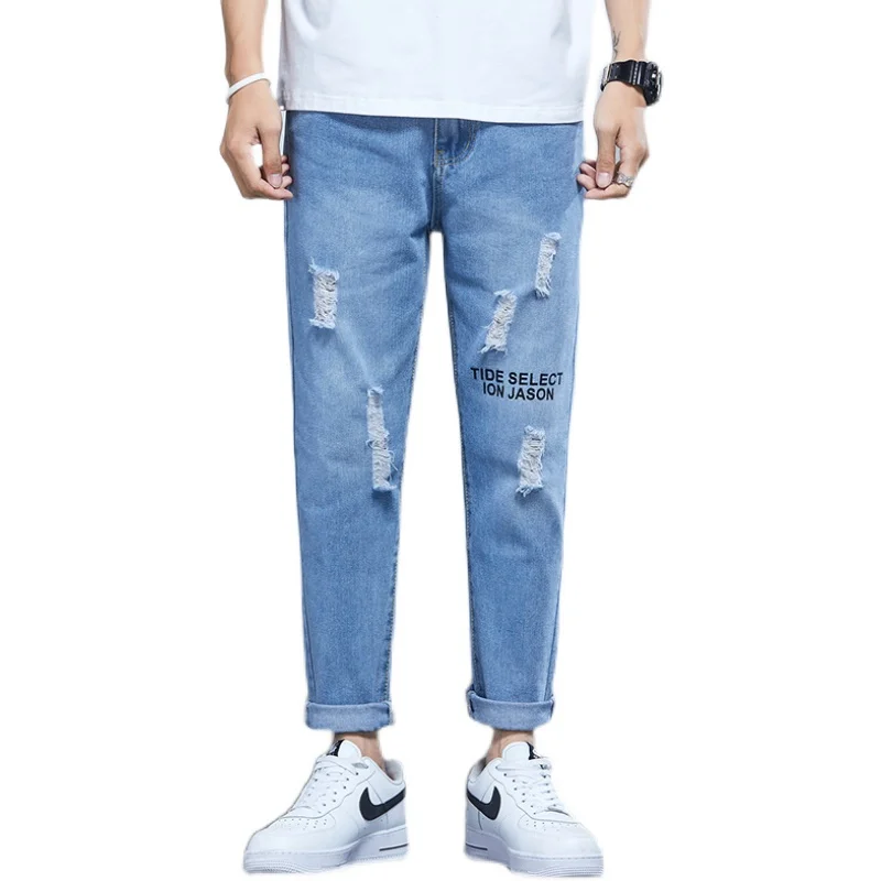 

Casual Popular Mens Print Graphic letters Baggy Jeans For Men Wide leg Oversize Cargo Denim Overalls Printed Man Pants