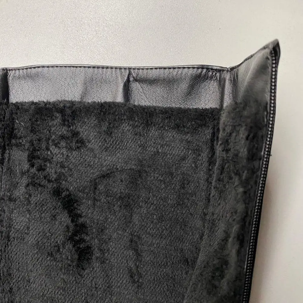 Женские сапоги до колена на молнии из мягкой искусственной кожи толстом высоком