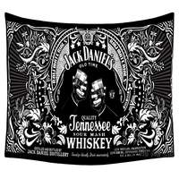whiskey tennessee brands drinks liquor black and white advertising posters by ho me lili tapestry wall hanging for bedroom decor
