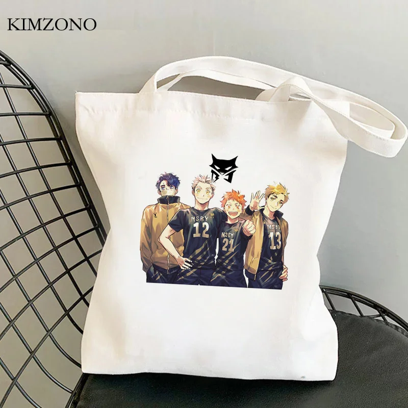 

Haikyuu shopping bag cotton shopper shopping handbag recycle bag reusable bag fabric reciclaje woven bolsa compra sac toile