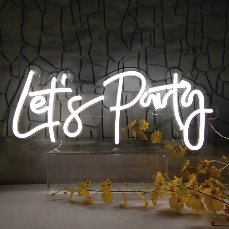 Let's party Home decoration Neon Light Happy Birthday neon sign