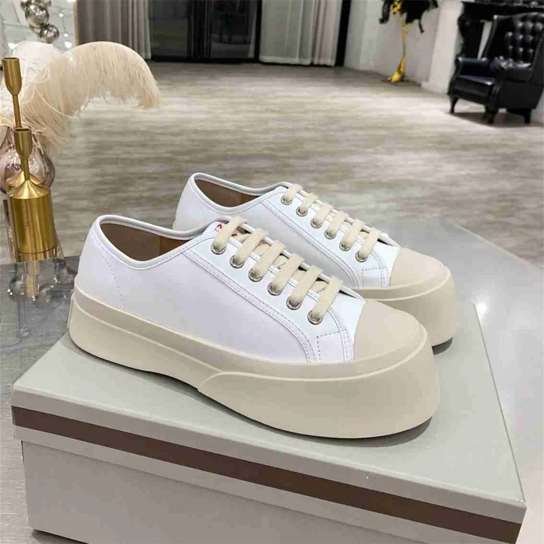 

2021 Celebrities with the Same Retro Big-Toed Shoes Increased Thick-Soled Platform Shoes Casual Lace-Up Women Canvas Shoes