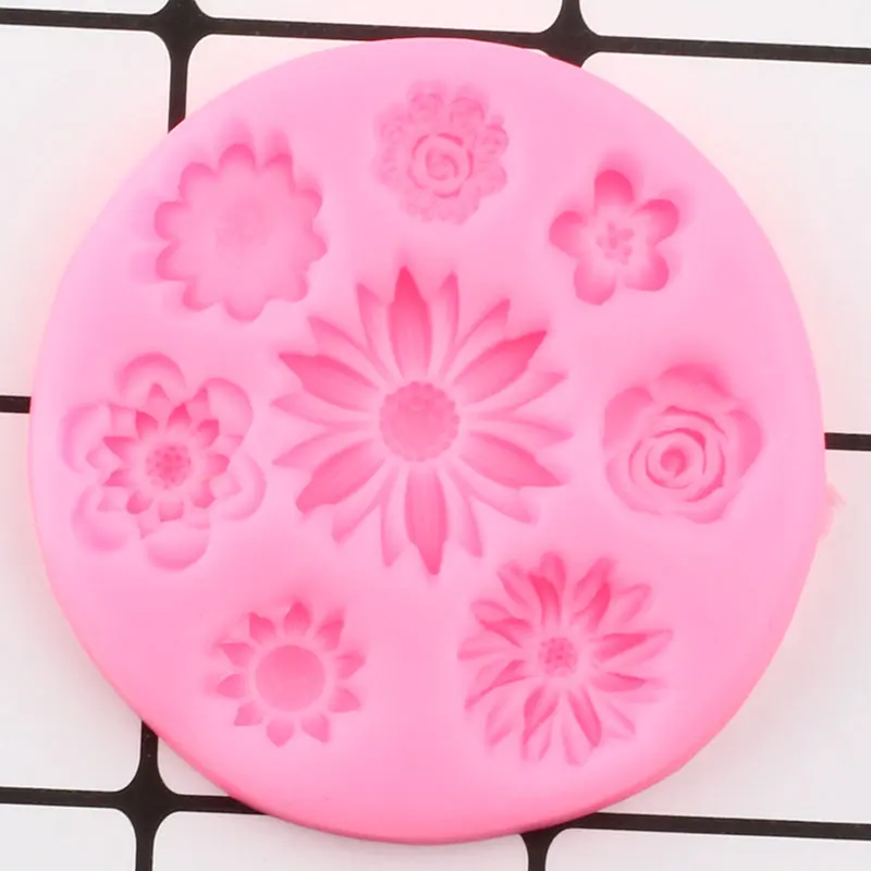 Силиконовые формы в виде цветка ромашки розы Мак кекс Топпер помадка сделай сам