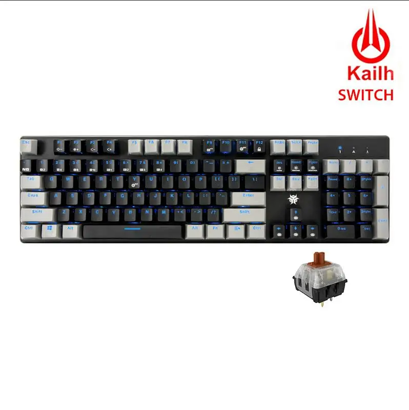 Brown Switch-BG Hexgeards GK706 Механическая игровая клавиатура kailh MX Синий переключатель 104 ключ Водонепроницаемость механическая клавиатура розовый - Цвет: Brown Switch-BG