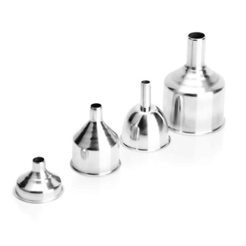 2pcs /lot Mini Stainless Steel Funnel For All Kinds Of Hip Flasks Filling Cooking Lab Home Kitchen Supplies 3.3x2.5x0.8cm | Канцтовары