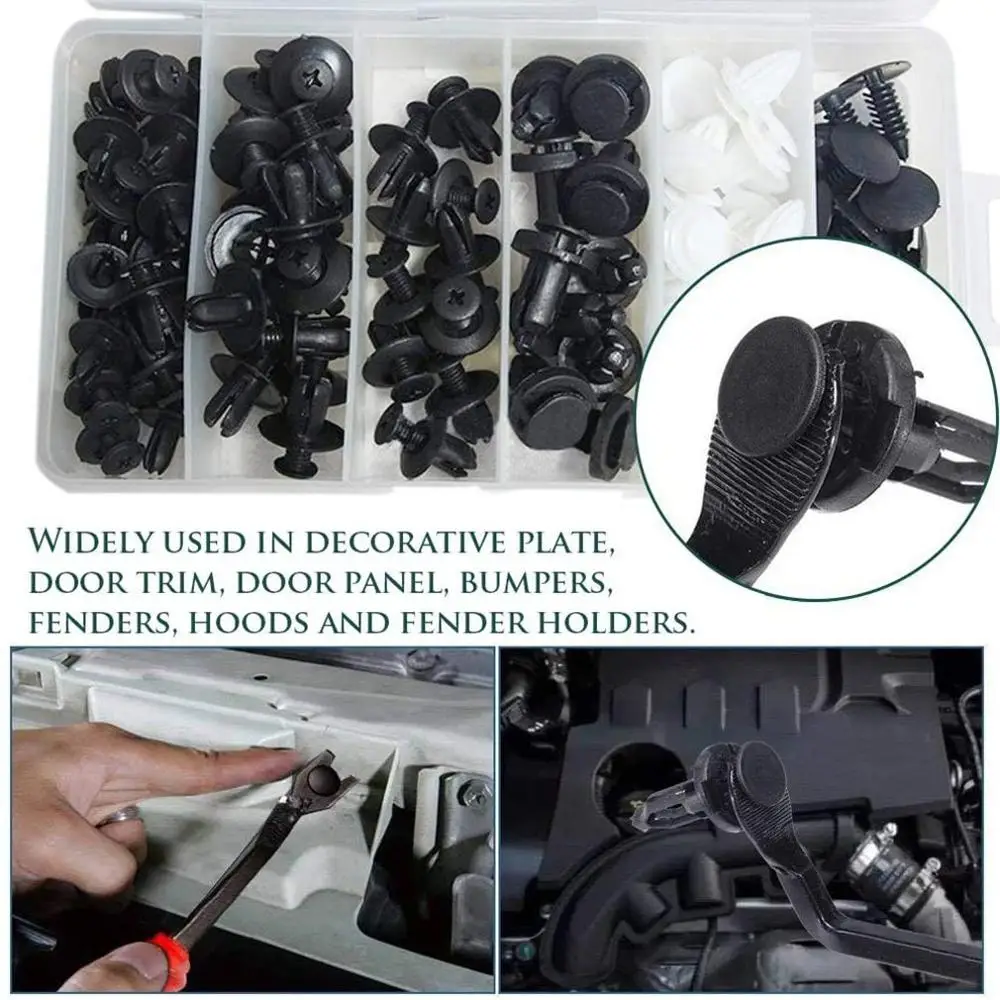 

100 PCS Automotive Fasteners Clip Mixed Car Body Push Retainer Pin Universal Purpose Plastic Expansion Rivets Bumper