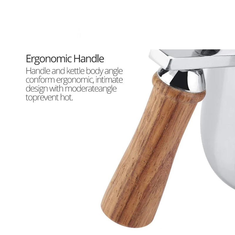 Чайник для кофе Leeseph из нержавеющей стали объем 0 6 л/20 унций с деревянной