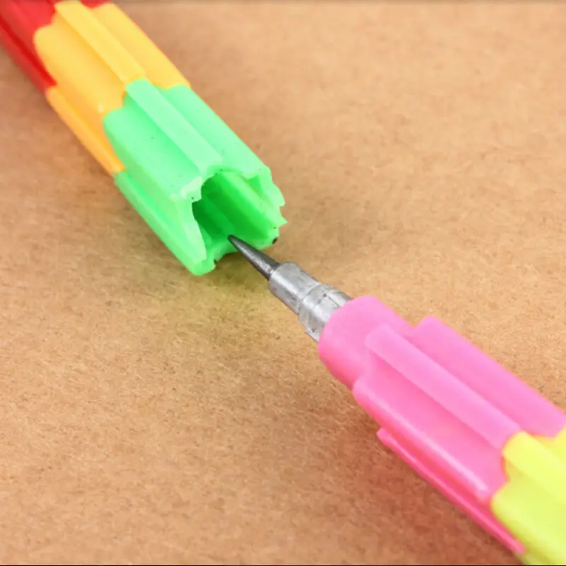 

4Pcs Colorful Building Blocks Pencil Creative DIY Pencil Novelty Gift For Kids Stationery Supplies