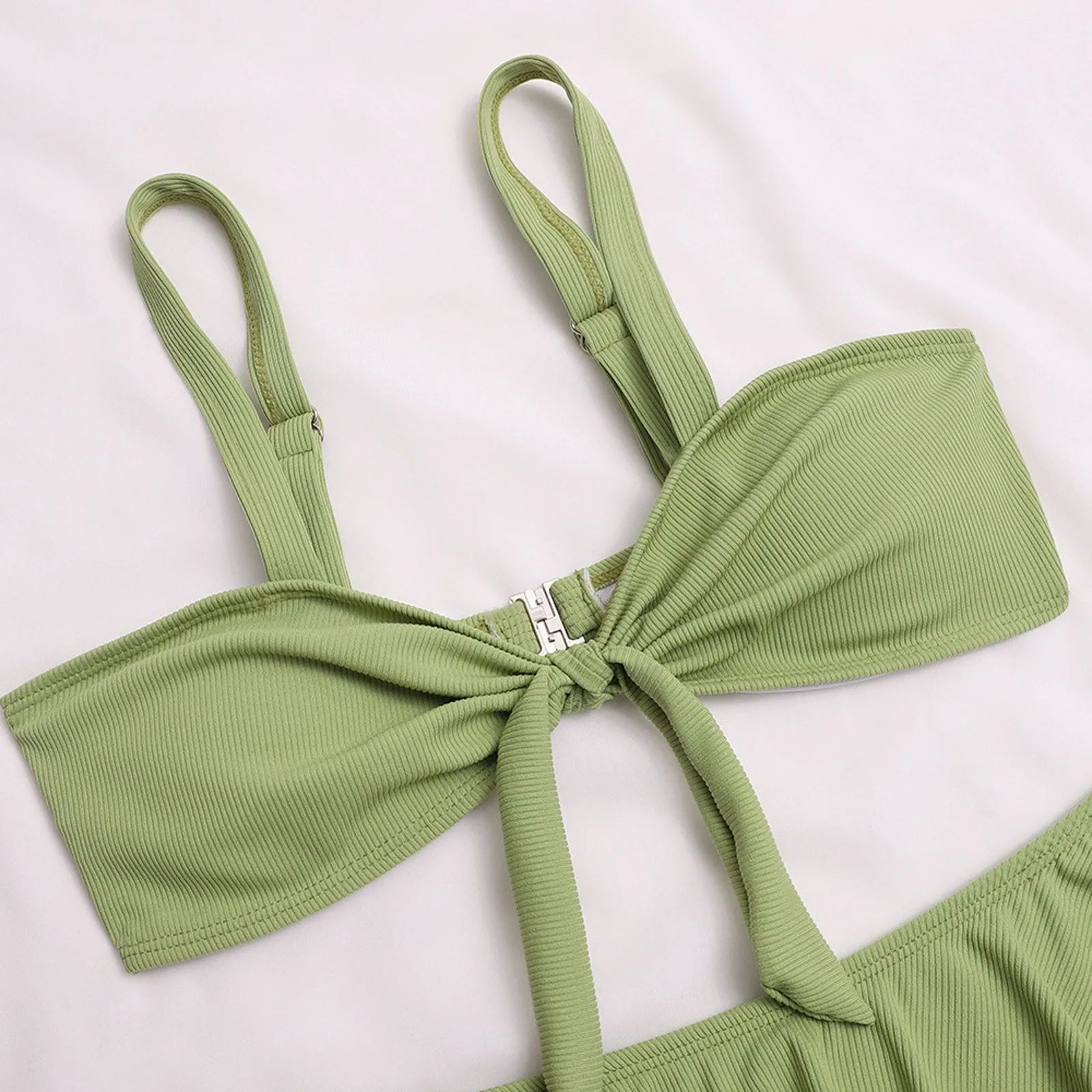 Летний купальник женский сексуальный бикини с лямкой на шее и бантом Женский