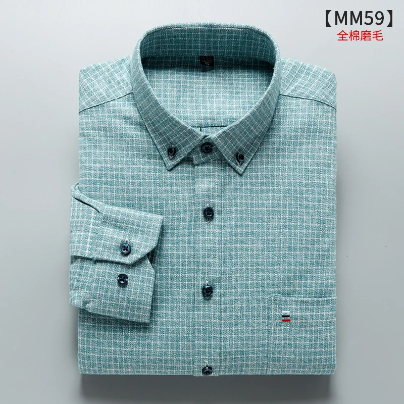 MM59 Плюс-Размер 5XL 6XL 7XL 8XL подушки из чистого хлопка в клетку модные рубашки с длинным рукавом для мужчин толстый парень дизайн формальный Social 110 кг 120 кг 130 кг - Цвет: MM59