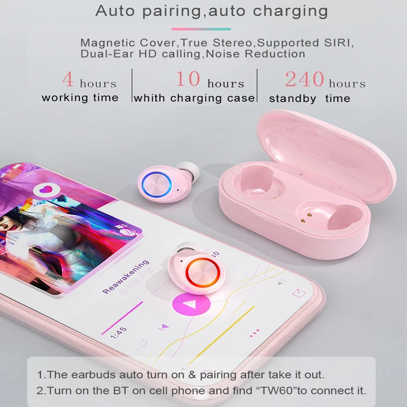 Беспроводные наушники-вкладыши TWS 5 0 стерео Спортивная bluetooth-гарнитура с