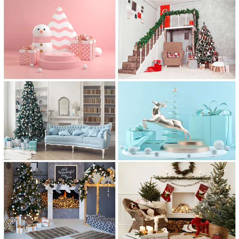 

SHUOZHIKE Christmas Photography Backdrops Room Tree Decor Baby Portrait Photo Background For Photo Studio Props ZSD-06