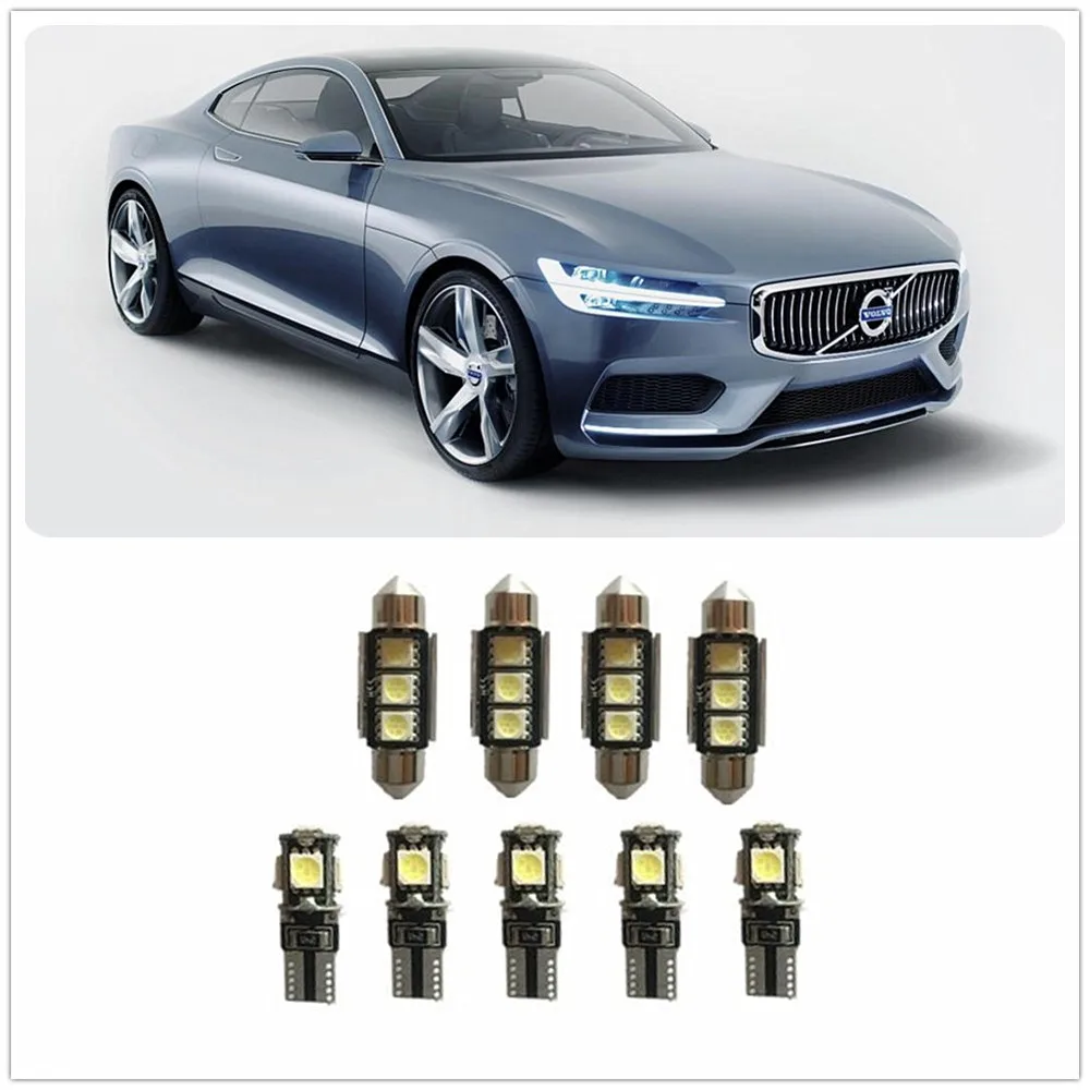 9 шт. Белый светодиодный интерьер посылка комплект для Volvo S40 S60 S70 S80 V40 V50 V60 V70 XC90 XC60