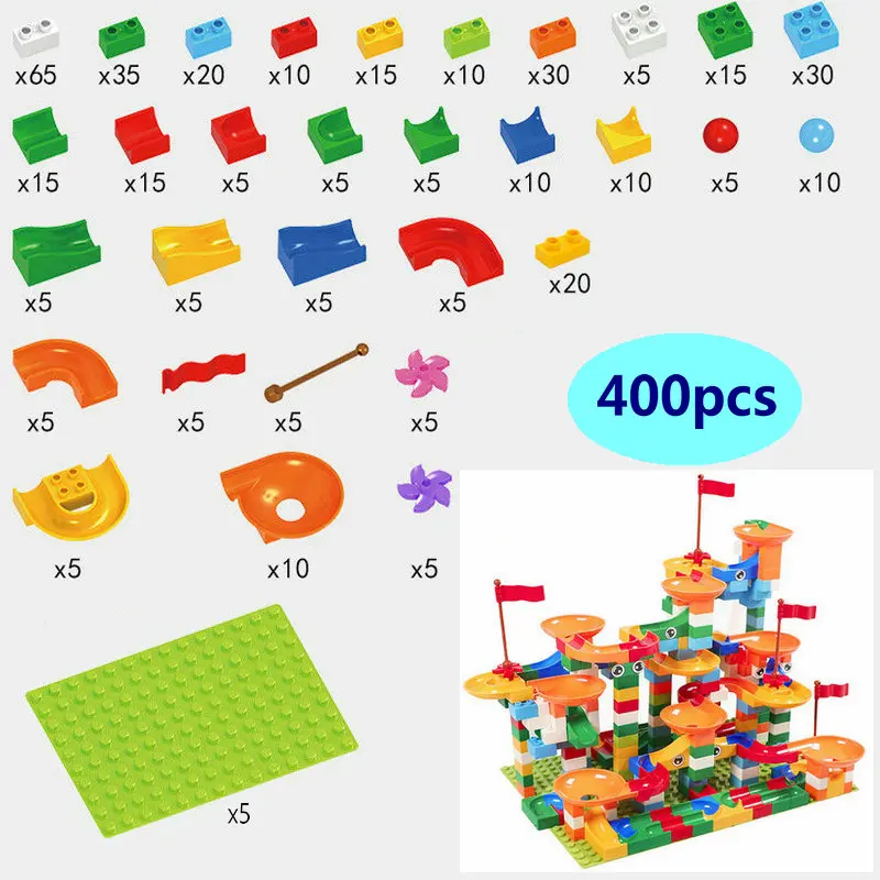 Конструктор Marble Race Run 80-400 шт. строительные блоки большого размера совместимые с