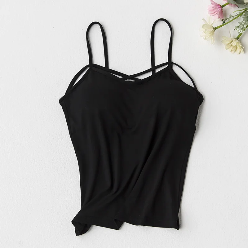 

2020 Summer Hot Selling Women'S Dress Underwear Base Shirt Strapped Vest Modal Elasticity Solid Color T-Shirt